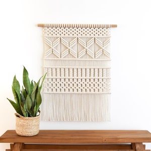 Large Macrame Wall Hanging Available in White, Gray, Mustard, Green, Mint,  Salmon, Blush or Lavender 46 X 40 116cm X 100cm 