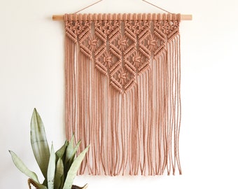 Macrame PATTERN - Written PDF and Knot Guide - diy macrame wall hanging -  digital download how to tutorial - Pink Jade