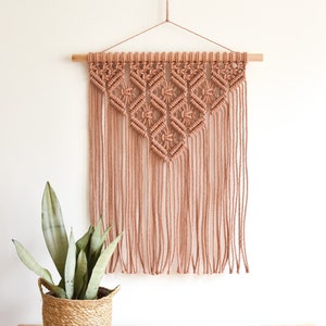 Macrame PATTERN - Written PDF and Knot Guide - diy macrame wall hanging -  digital download how to tutorial - Pink Jade