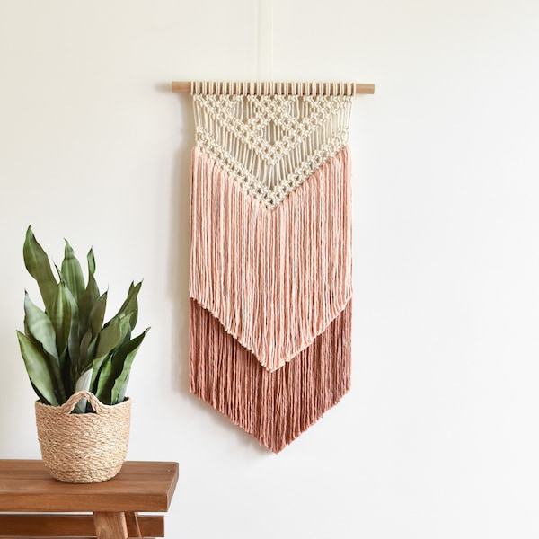 Macrame PATTERN - PDF écrit et guide de noeud - Tenture murale en macramé diy - téléchargement numérique comment tutoriel - ROSE