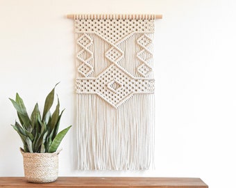 Macrame wall hanging, modern fiber tapestry, nursery wedding decor, woven wall art, geometric design, contemporary macrame ZURI