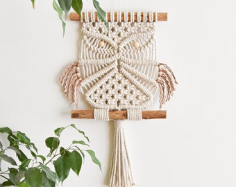 Macrame PATTERN - PDF écrit et guide de nœuds - tenture murale en macramé diy - téléchargement numérique comment tutoriel - OWL