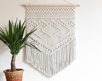 PATRÓN de macramé - PDF escrito y guía de nudos - colgante de pared de macramé diy - descarga digital cómo hacer tutorial - AZURITA