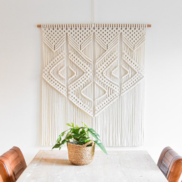 PADRÃO DE MACRAME - PDF escrito e guia de nós - DIY Macrame Wall Tapeçaria - download digital como fazer tutorial - Rose Quartz