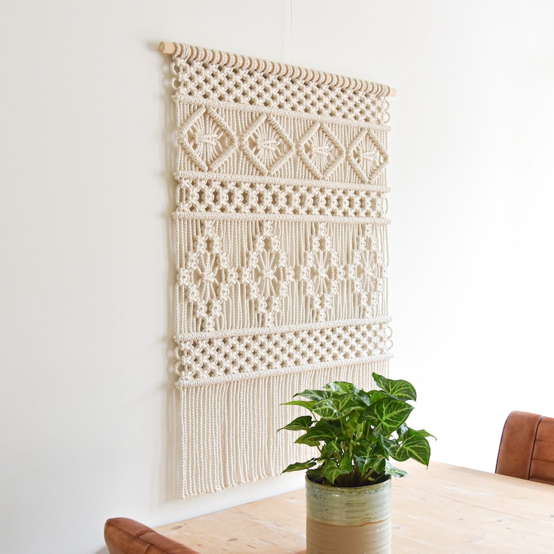 Macrame PATTERN Written PDF and Knot Guide diy macrame wall hanging digital download how to tutorial QUARTZ image 2