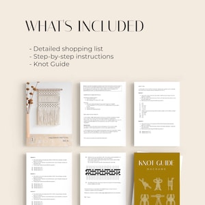 Macrame PATTERN - Written PDF and Knot Guide - diy macrame wall hanging - digital download how to tutorial - Twisted Squares image 4