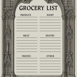 Grocery List Printable Template, Grocery Planner, Food Shopping List - Digital Download - Instant Download