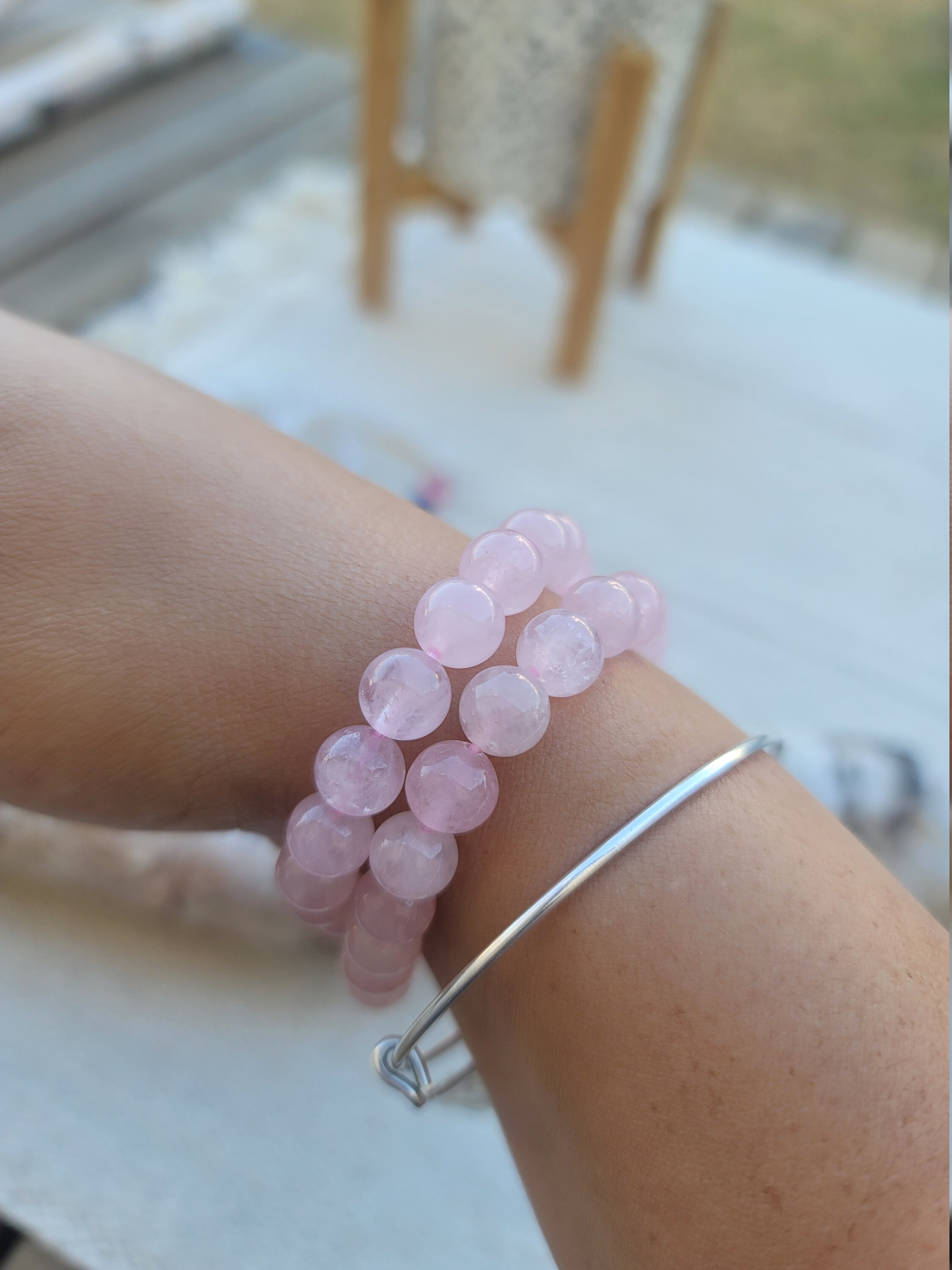 Rose Quartz Crystal Bracelet Crystal Healing Love Etsy
