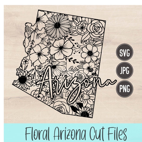Arizona SVG | PNG | JPG | State of Arizona | Floral State | Mandala | Digital T-Shirt Design