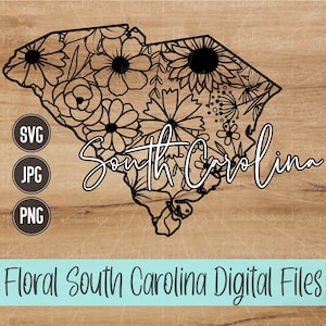 South Carolina SVG | PNG | JPG | State of South Carolina | Floral State | Mandala | Digital T-Shirt Design