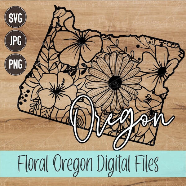 Oregon SVG | PNG | JPG | State of Oregon | Floral State | Mandala | Digital T-Shirt Design