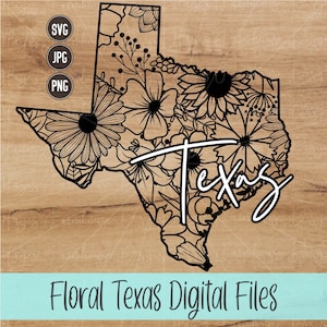 Texas-SVG | PNG | JPG | Staat Texas | Bloemenstaat | Mandala | Digitaal T-shirtontwerp