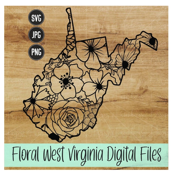 West Virginia | No Text | SVG | PNG | JPG | State of West Virginia | Floral State | Mandala | Digital T-Shirt Design