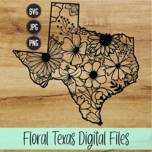 Texas SVG | PNG | JPG | Ohne Text | Bundesstaat Texas | Blumenzustand | Blumenmandala | Digitales T-Shirt Design