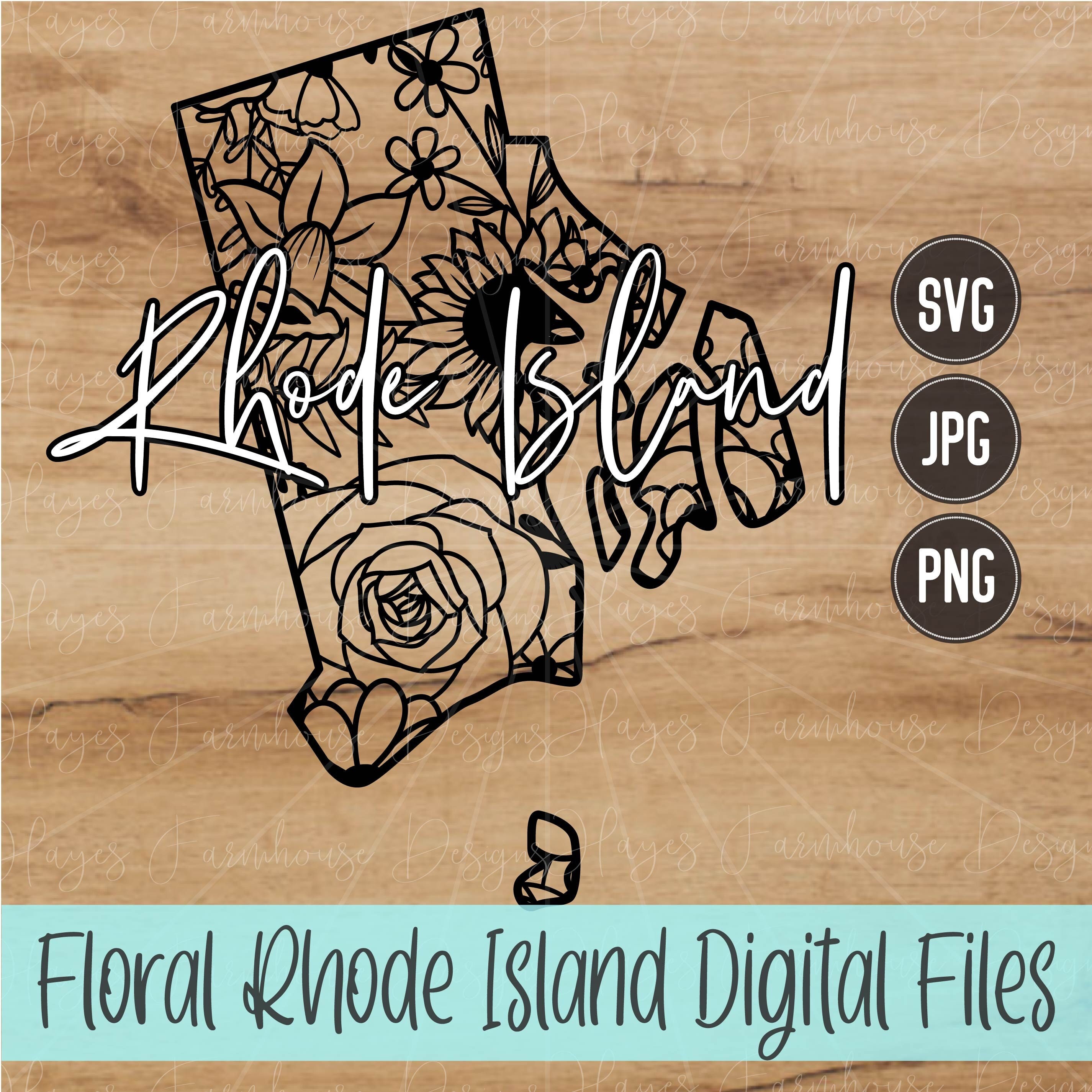 Sun Ri Svg Rhode Island SVG | PNG | JPG | State of Rhode Island | Floral State ...