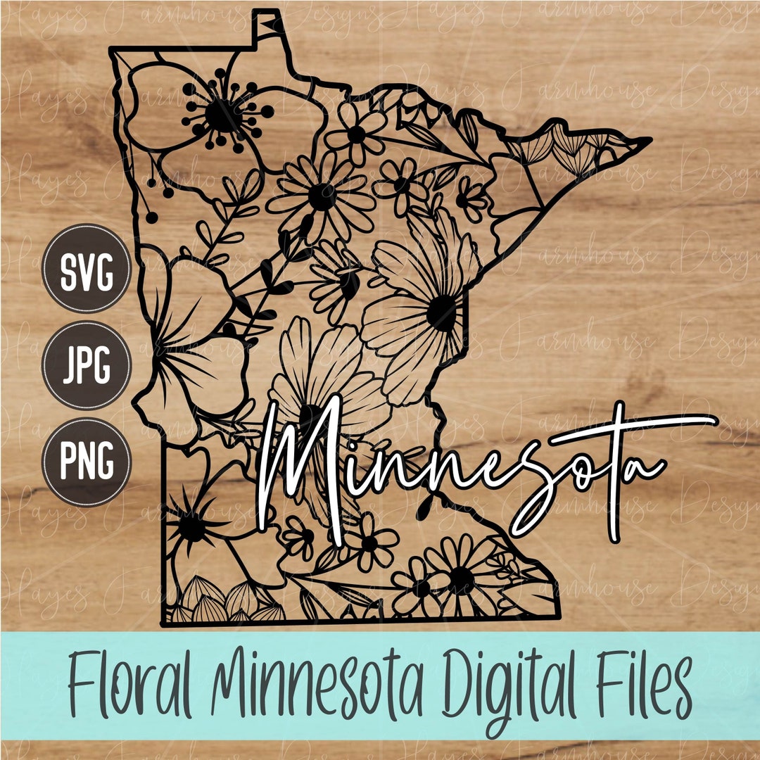 Minnesota SVG | PNG | JPG | State of Minnesota | Floral State | Mandala ...