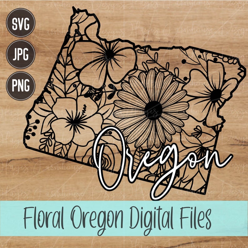 Oregon SVG PNG JPG State of Oregon Floral State Mandala Digital T-shirt ...