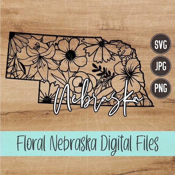 Nebraska SVG | PNG | JPG | State of Nebraska | Floral State | Mandala | Digital T-Shirt Design