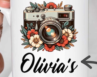 Taza de fotógrafo personalizada: taza de café única para editores de fotos y regalos para fotógrafos, perfecta para mujeres y hombres.