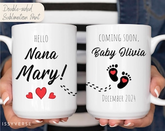 Personalized Baby Announcement Mug: New Grandma Gift