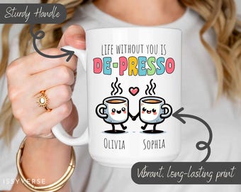 Beste vriendenmok - Life Without You is depresso, grappige BFF-koffiemok, uniek vriendschapscadeau voor beste vrienden