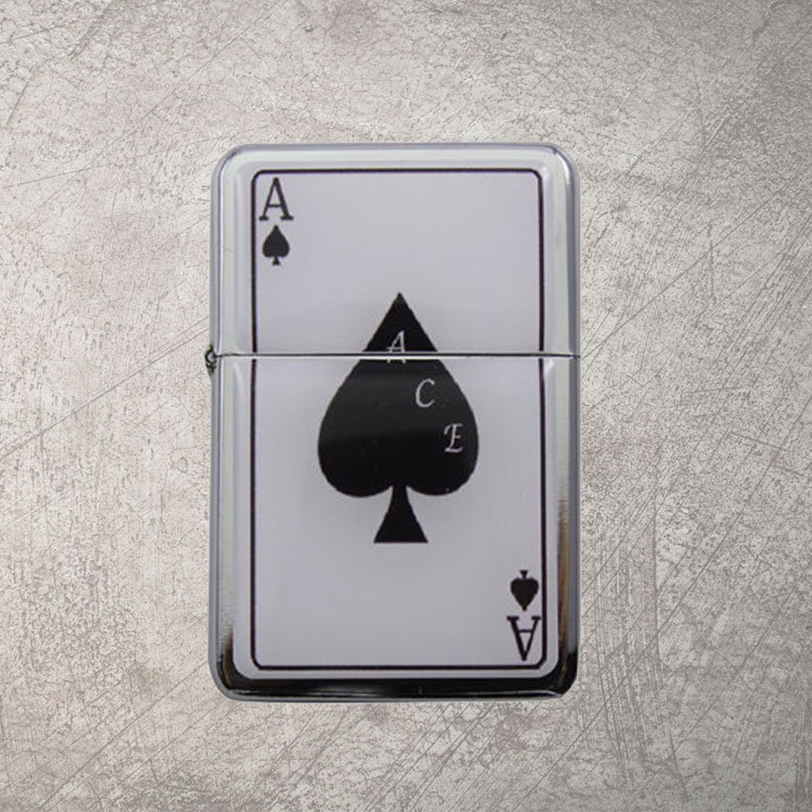 Ace Card Petrol Oil Lighter Flip Top Refillable Windproof Etsy