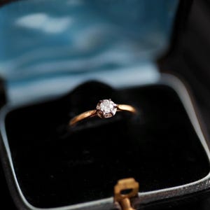 Antique Diamond ring 18k gold old mine cut engagement wedding vintage solitaire