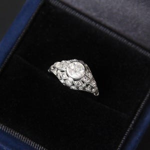 Art deco 18k gold diamond ring belle epoque old mine cut engagement wedding ring vintage