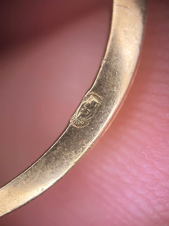 Antique 18k gold ring monogram initial letter mou… - image 9