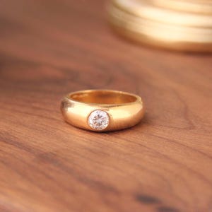 Antique 18k gold diamond ring engagement wedding ring vintage solitaire