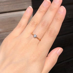 Antique Diamond ring 18k gold old mine cut engagement wedding vintage solitaire