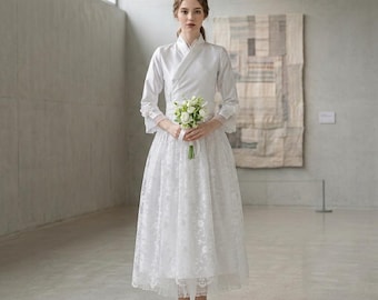Maßgeschneidertes Hanbok Kleid, Iris White Chollik, Bridal Shower