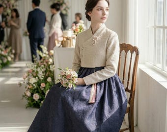 Custom Tailored Hanbok 2-Piece Dress, Charman Chollik, Bridal Shower