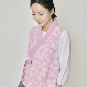 Modern Hanbok Cloud Pattern Vest Korean Daily Temple Wear Spring Autumn Outerwear