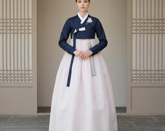 Op maat gemaakte zijden Hanbok volledige set – traditionele Koreaanse trouwjurkenset