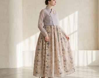 Maßgeschneidertes Hanbok 2-teiliges Kleid, Gloria Chollik, Bridal Shower