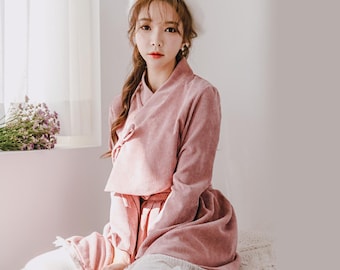 Pink Floral Hanbok Set | Modern K-Fashion Dress