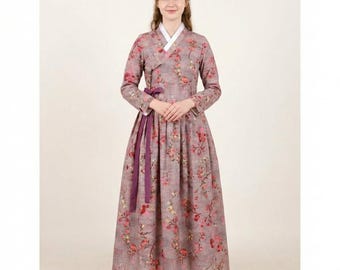 Korean Hanbok – moderne bloemenkanten jurk voor bruid en speciale gelegenheden