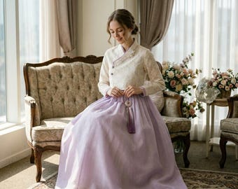 Custom Tailored Hanbok 2-Piece Dress, Sueno Chollik, Bridal Shower