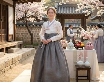 Custom Koreaanse Hanbok volledige set – traditionele klassieke trouwjurkenset