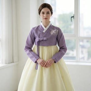 Floral Embroidered Royal Jeogori | Plus Size Korean Hanbok Jacket