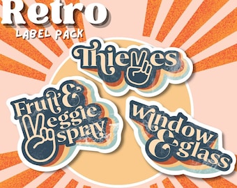 Retro Thieves Label || Thieves Cleaner Label || Labels || Waterproof Stickers || Boho || Boho Stickers || Young Living || Bottle Labels ||