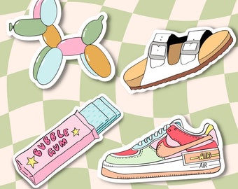 Summer Stickers || Sticker Aesthetic || Waterproof Stickers || Food Stickers || Bubble Gum Sticker || Shoe Stickers || Laptop Stickers ||