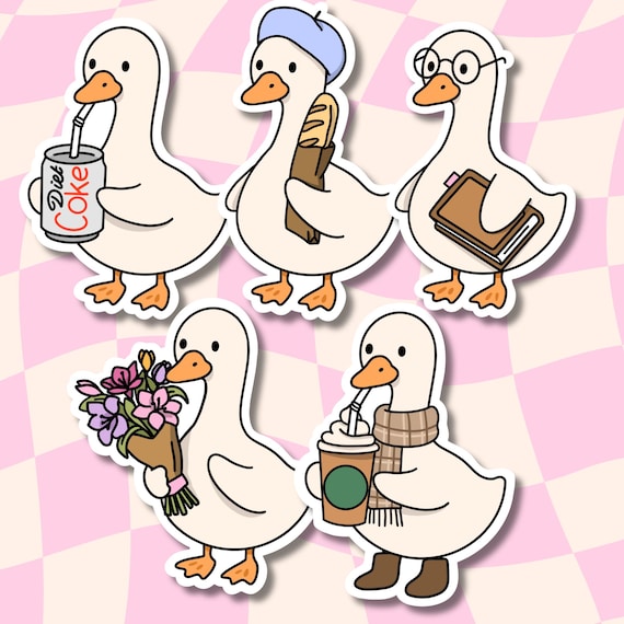 Cute Goose Sticker Set – Waterproof Vinyl Laptop Decals