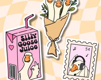 Silly Goose Stickers: Waterproof Laptop Decals