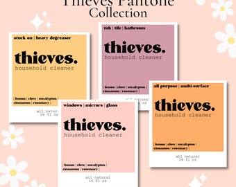 Thieves Labels || Labels || Retro Labels || Young Living Labels || Essential Oil Labels || Cleaner Labels || 16 Ounce Spray Bottle ||