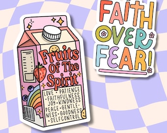 Calcomanía "La fe supera el miedo": Calcomanía cristiana impermeable