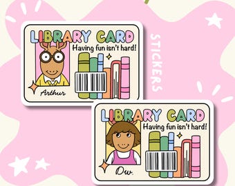 NEW! Arthur Library Card Sticker: Nostalgic Waterproof Laptop Decal