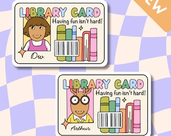 NEW! Arthur Library Card Sticker: Nostalgic Waterproof Laptop Decal