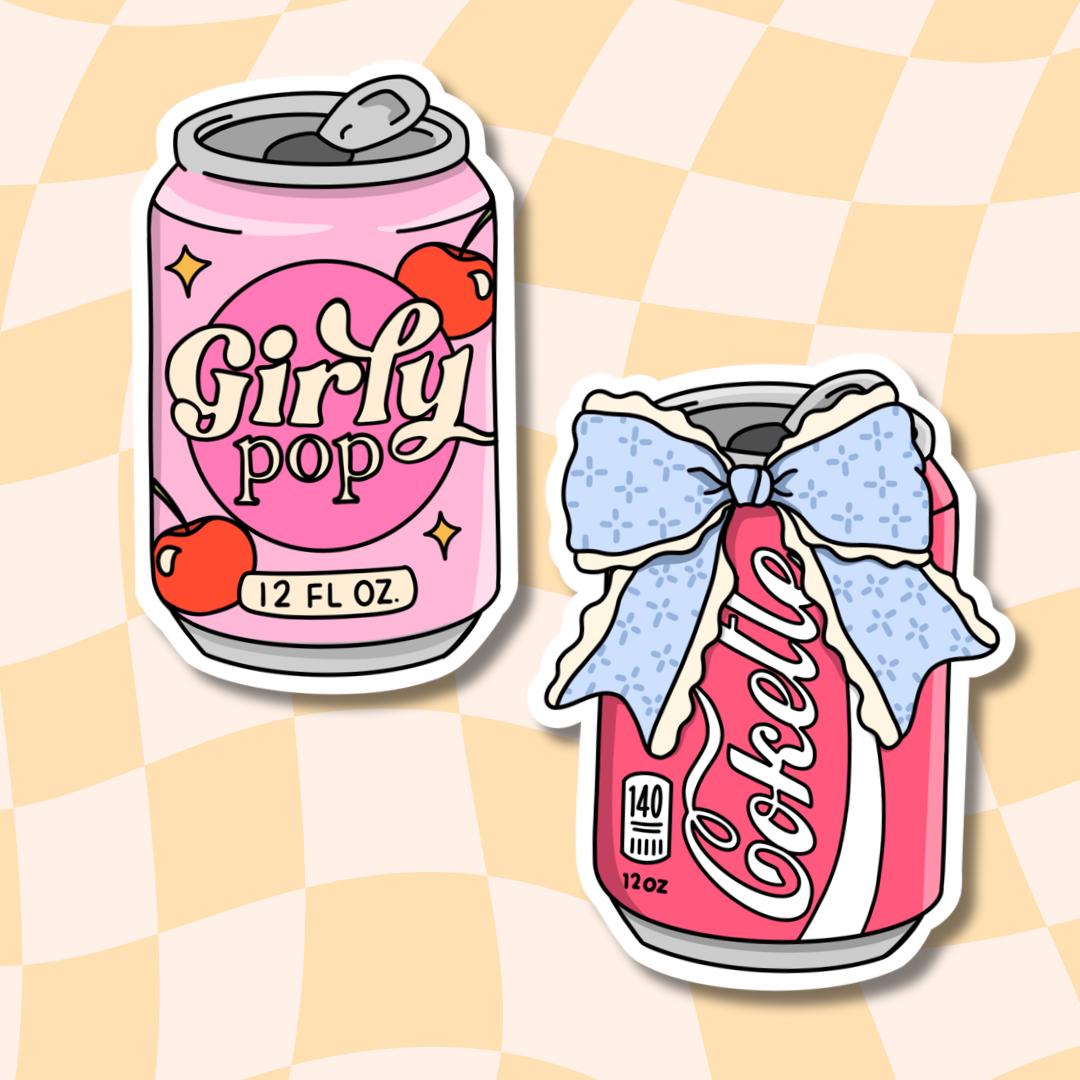 Waterproof Girly Pop Stickers: Coquette Laptop Decals